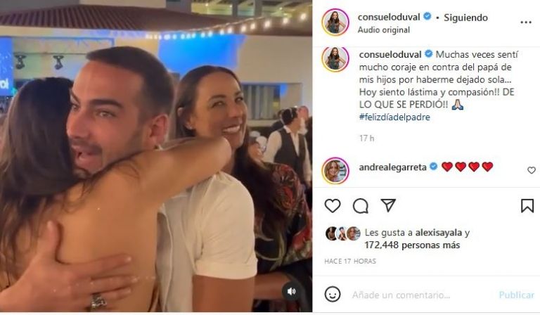 Consuelo Duval manda mensaje al padre de sus hijos