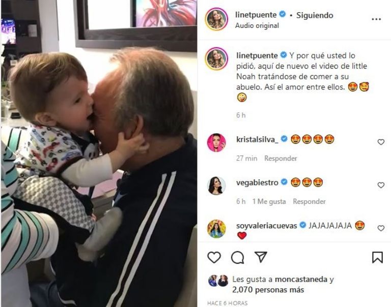 Hijo de Linet Puente y su padre