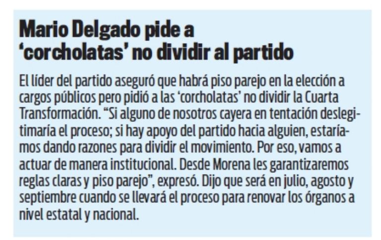 Mario Delgado pide no dividir a Morena. Foto: Tribuna