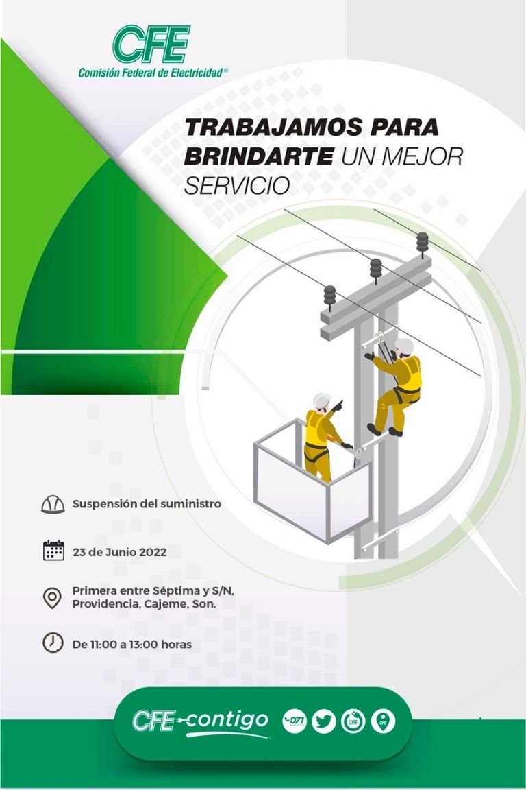 Comunicado. Foto: CFE Cajeme