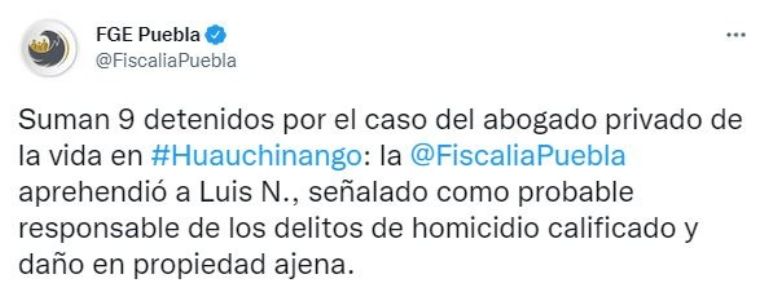 Detienen a Luis N. en Puebla 