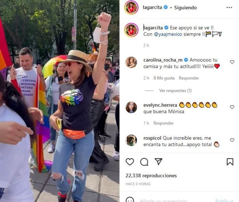 Mónica Garza en la marcha LGBTQ+