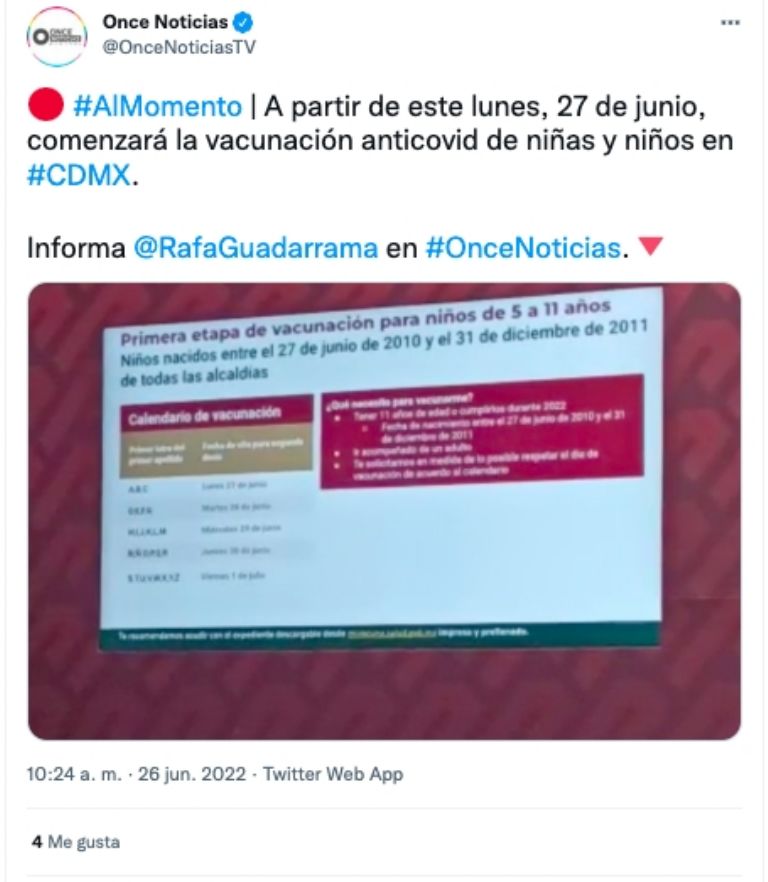 Vacunación niños CDMX 