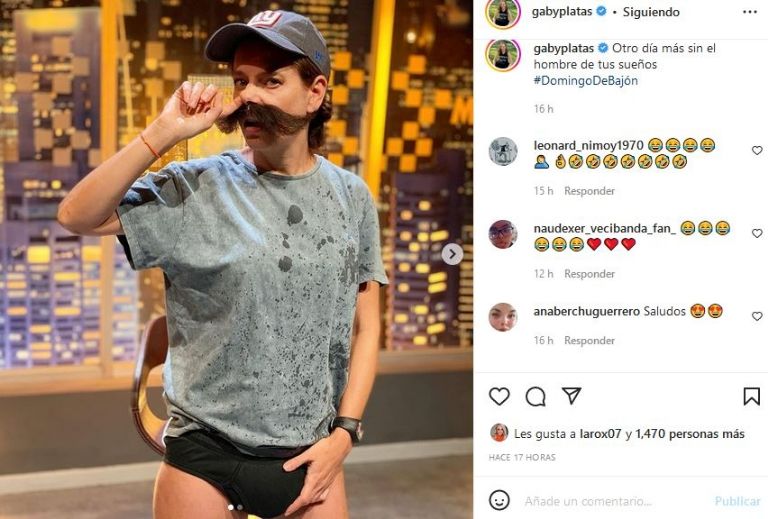 Gaby Platas disfrazada como hombre