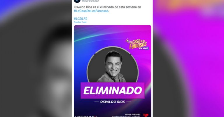 Osvaldo Ríos es el eliminado