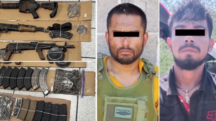 Capturan en Sonora a dos presuntos sicarios armados; les aseguran armas de alto poder