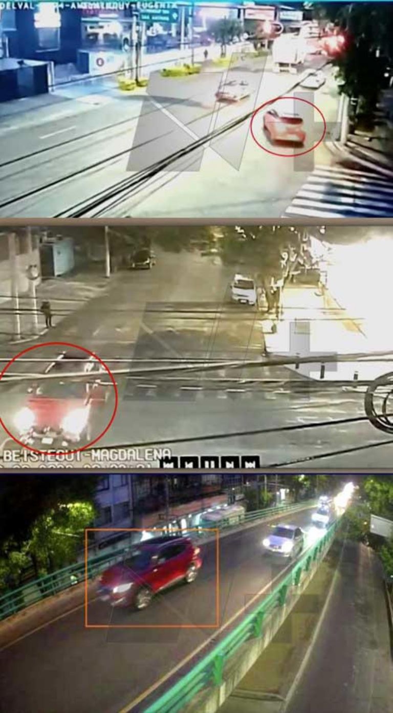 En la imagen, el trayecto del vehículo en el que viajaría el tercer implicado del feminicidio de Yrma Lydya. Foto: Televisa