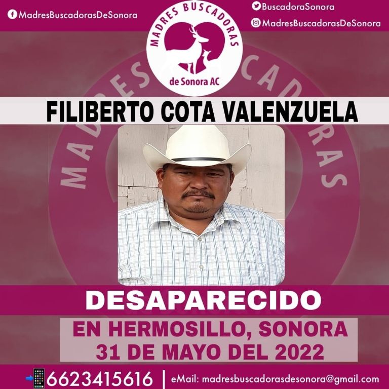 La ficha de Filiberto Cota Valenzuela 
