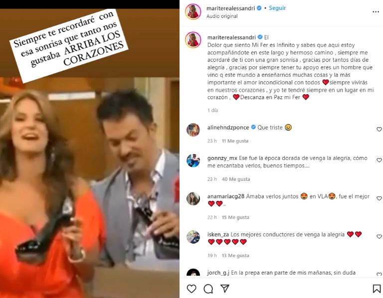 Maritere Alessandri recuerda a Fer del Solar