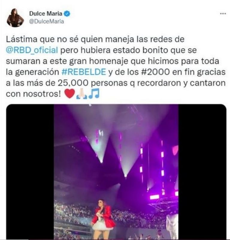 Dulce María en la Arena CDMX