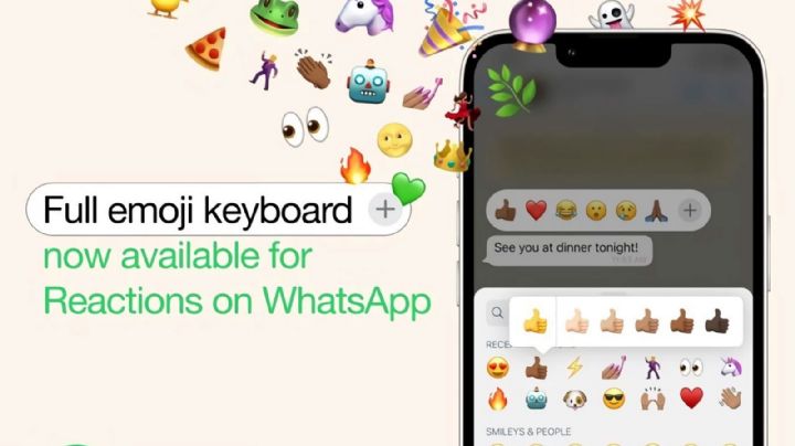 WhatsApp ahora permitirá al usuario reaccionar a mensajes con cualquier emoji de la plataforma