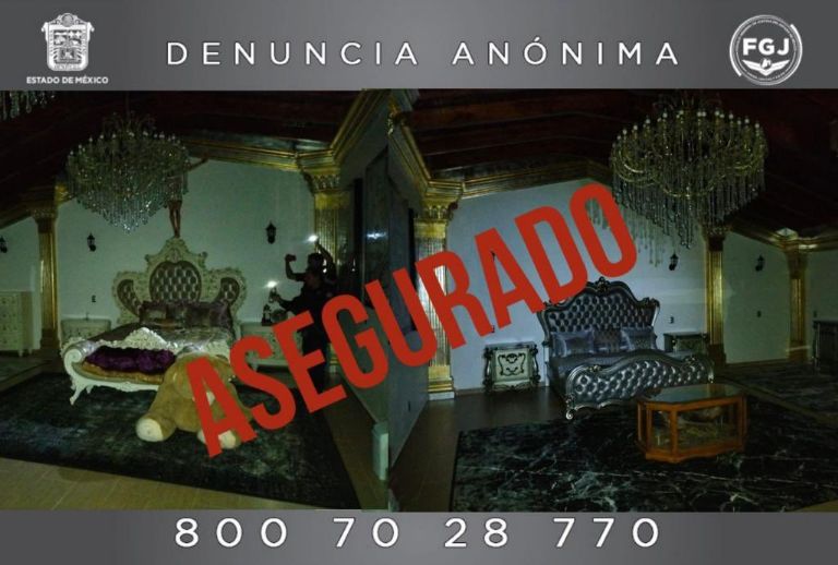 Autoridades aseguraron mansiones de lujo que pertenecerían a 'La Familia Michoacana'.  Foto: Twitter @FiscalíaEdomex