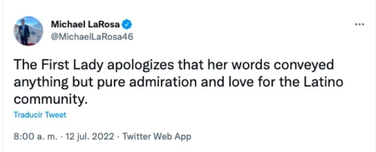 Tuit sobre Jill Biden 