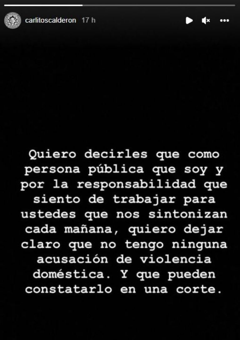 Carlos Calderón comunicado