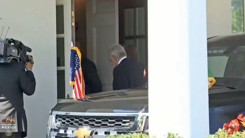 AMLO arriba a la Casa Blanca, en Washington, para reunirse con Joe Biden, presidente de EU