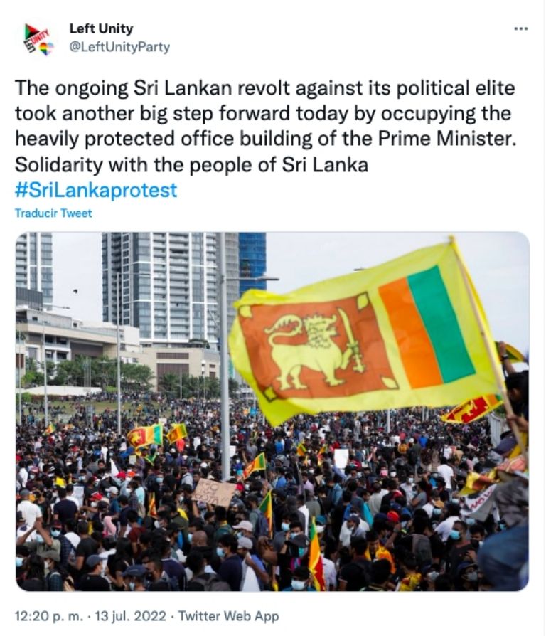 Protestas en Sri Lanka 