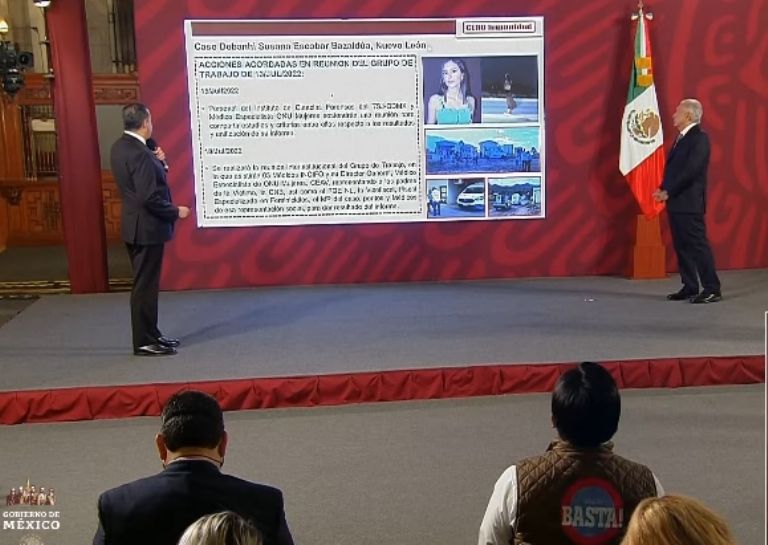 SSPC presenta información sobre el caso de Debanhi Escobar. Foto: Gobierno de México