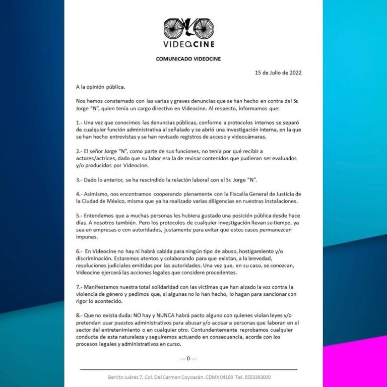Comunicado Videocine 