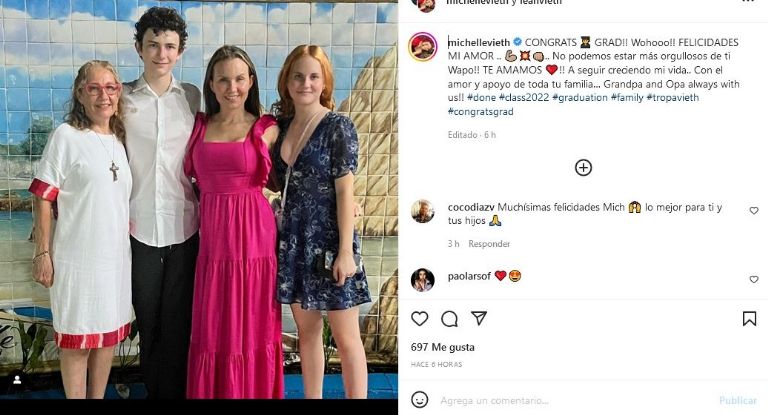 Michelle Vieth celebra la graduación de su hijo