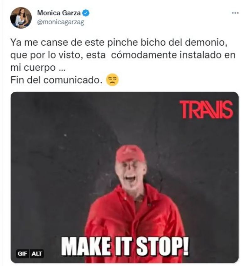 Mónica Garza se desespera por tener Covid-19