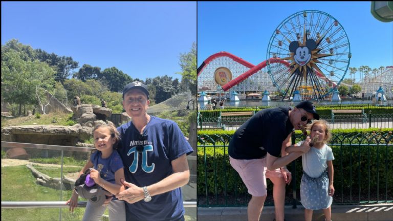 Daniel Bisogno de viaje con su hijo