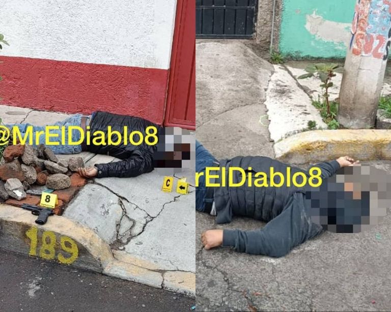 Ultiman a balazos a dos presuntos ladrones en Edomex. Foto: Twitter @MrDiablo
