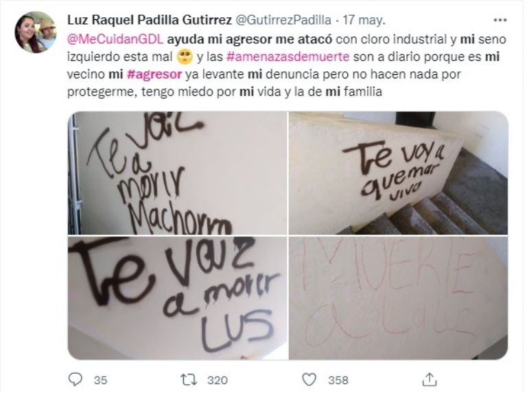 Luz Raquel, víctima de feminicidio, había sido atacada meses antes de su asesinato. Foto: Twitter