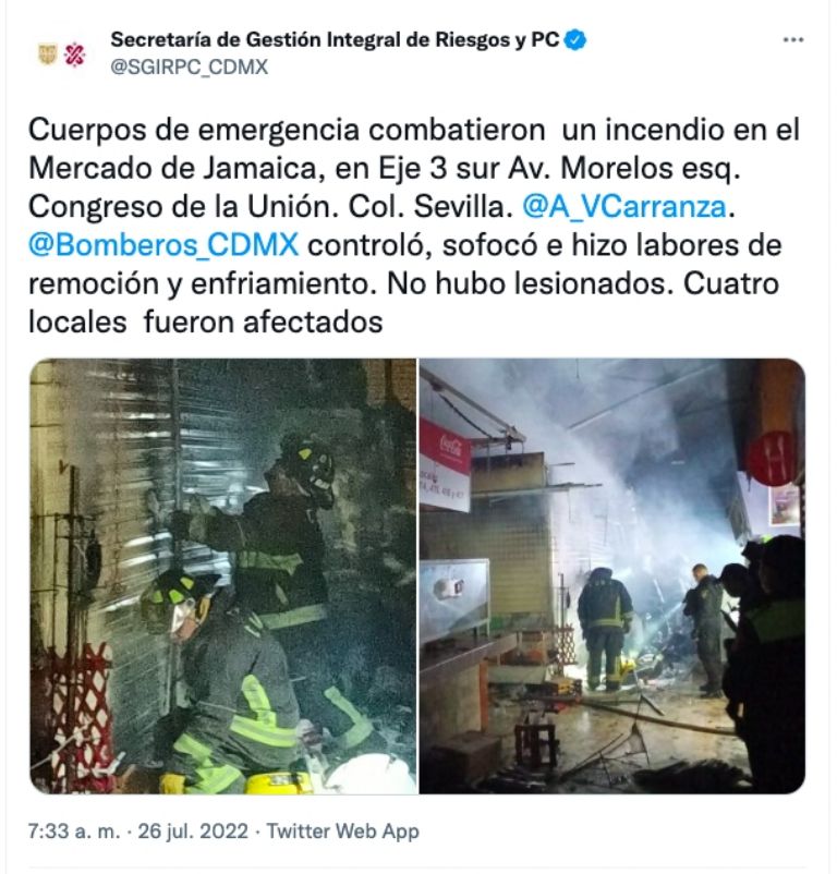 Incendio Mercado de Jamaica 