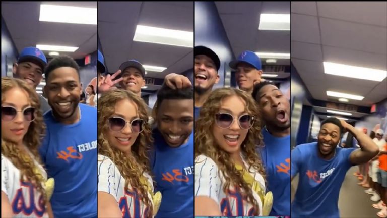 Thalía jala el cabello de jugador de los Mets
