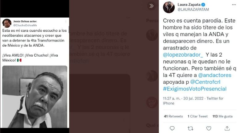 Laura Zapata se le va con todo a Jesús Ochoa