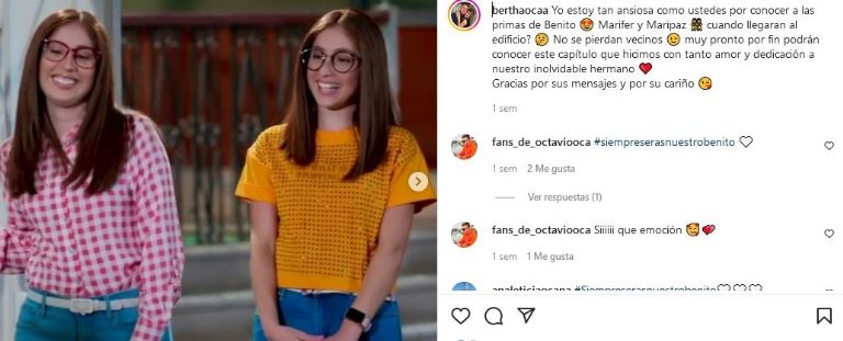 Hermanas de Octavio Ocaña en el set de 'Vecinos'