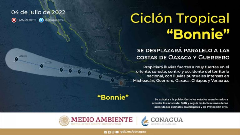 Conagua informa trayecto del huracán Bonnie. Foto: Twitter