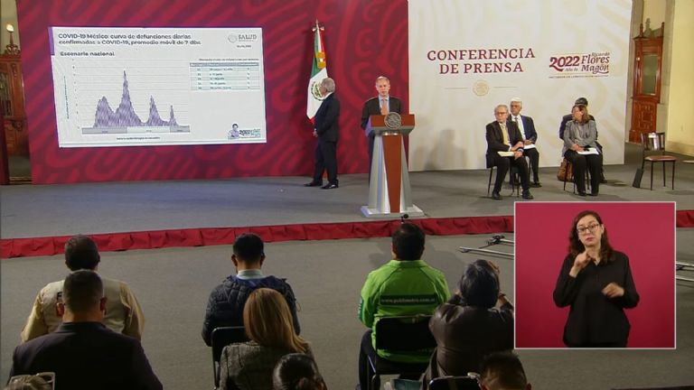 Hugo López-Gatell presenta informe sobre Covid-19 en la 'mañanera'. Foto: Gobierno de México