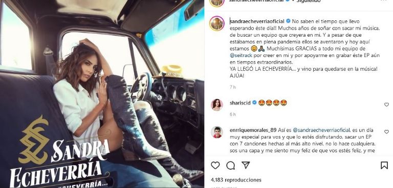 Sandra Echeverría da noticia a sus fans