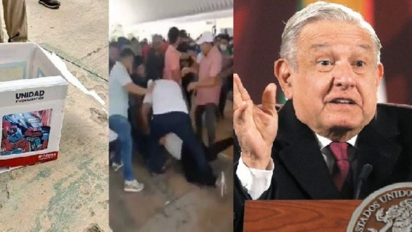 Pese a VIDEOS que muestran violencia en elecciones de Morena, AMLO asegura que fue "buena jornada"