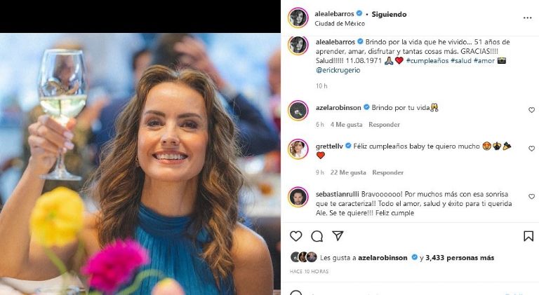 Alejandra Barros celebra su cumpleaños