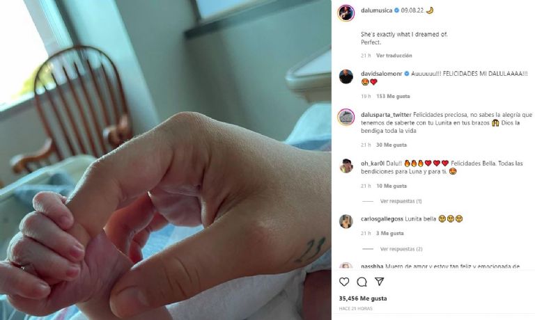 Nace Luna, bebé de Dalú