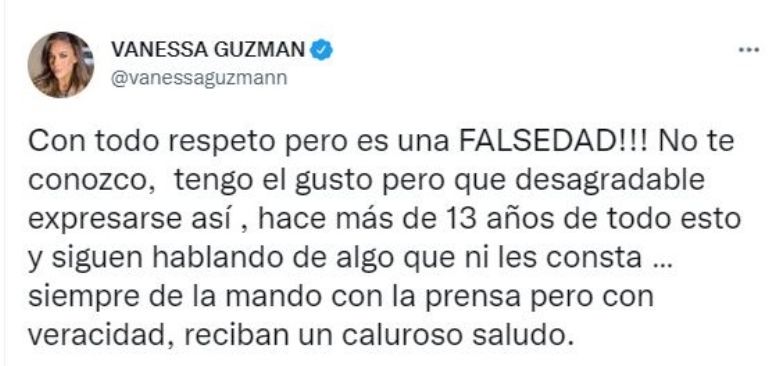 Respuesta de Vanessa Guzmán
