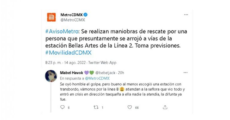 El Metro CDMX informó de los hechos