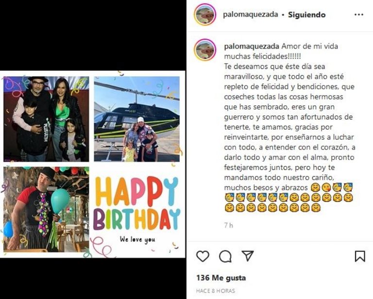 Paloma Quezada envía mensaje de cumpleaños a Mauricio Islas