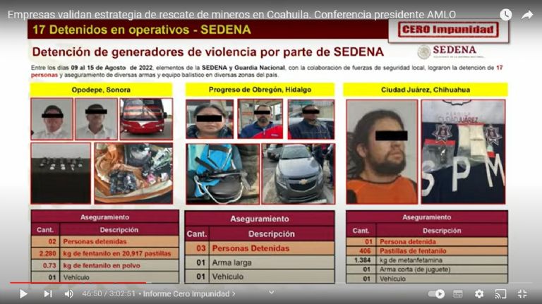 SSPC informa sobre detenciones en Sonora. Foto: Gobierno de México