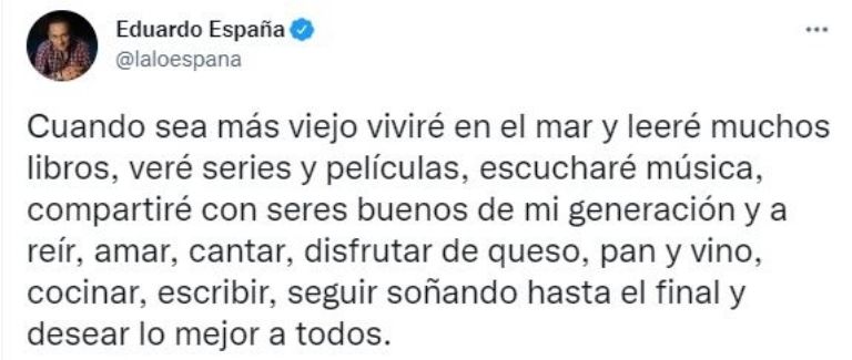 Tuit de Eduardo España 
