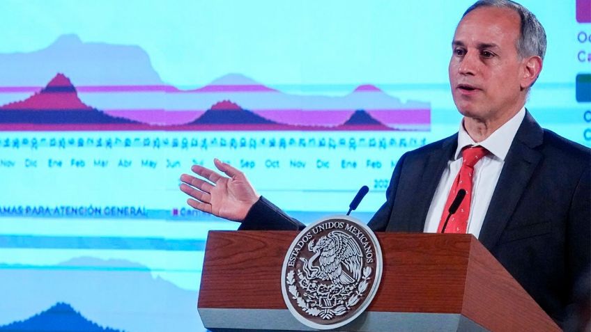 'Mañanera' de AMLO: Quinta ola de contagios de Covid-19 continúa a la baja, dice López-Gatell