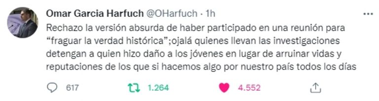 Omar García Harfuch rechaza participación en 'verdad histórica' de caso Ayotzinapa. Foto: Twitter