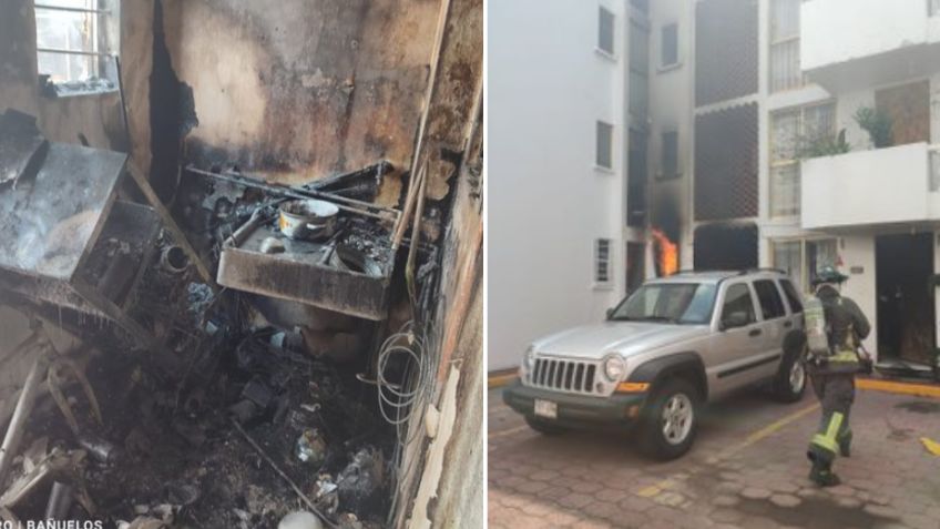 VIDEO: Se incendió un departamento en Coyoacán; Dejaron las veladoras encendidas