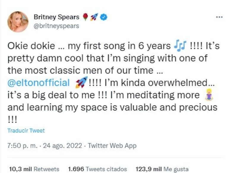 Tuit de Britney Spears 1