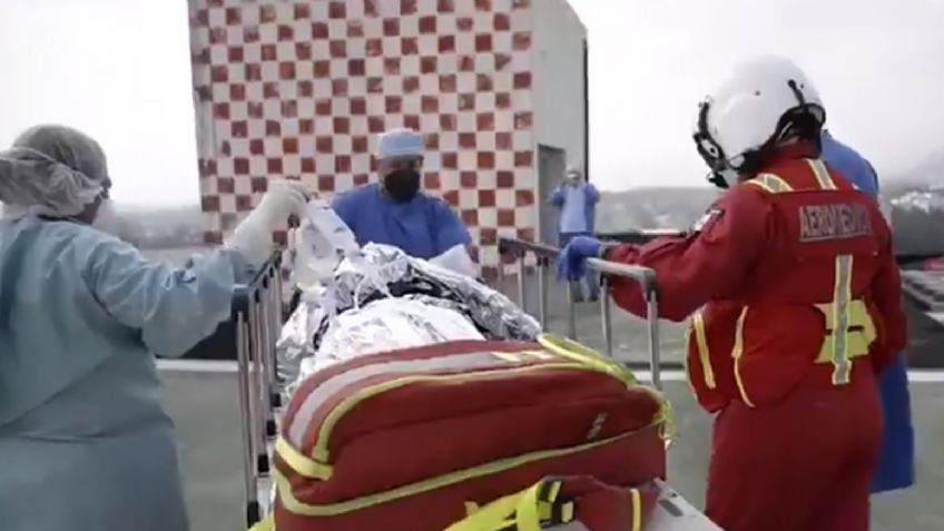 Ambulancia aérea de rescate traslada a niña de 5 años con quemaduras por explosión