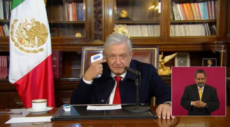 En la imagen, el presidente AMLO en enero 2022, cuando se aisló por Covid-19. Foto: Gobierno de México