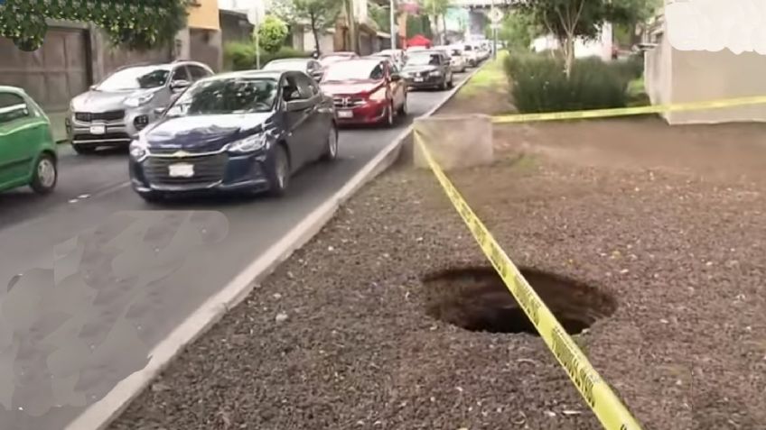 Por fin: reparan socavón sobre la avenida Luis Cabrera en CDMX; esperan repavimentación