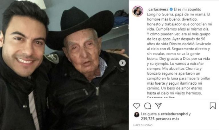 Carlos sufrió la muerte de su abuelito materno